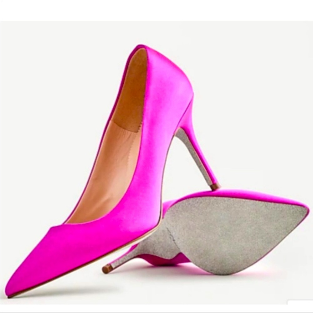 J. Crew Satin Basic Elsie Pump with Glitter Sole